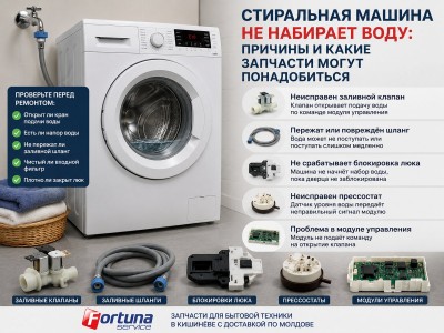 Стиральная машина не набирает воду: причины и какие запчасти могут понадобиться