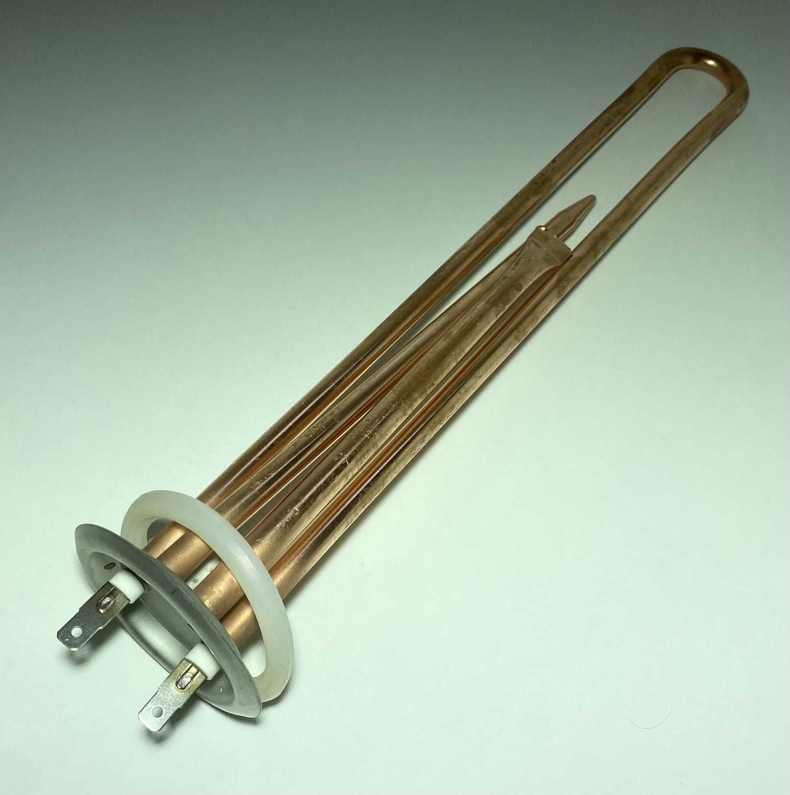 Тэн для бойлера под анод 1300W (медный), фланец 64mm, анод M6, 2 трубки ...